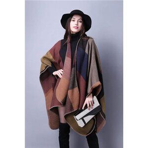 Women's Warm Shawl Wrap Cape Winter Cardigan Sweaters Open Front